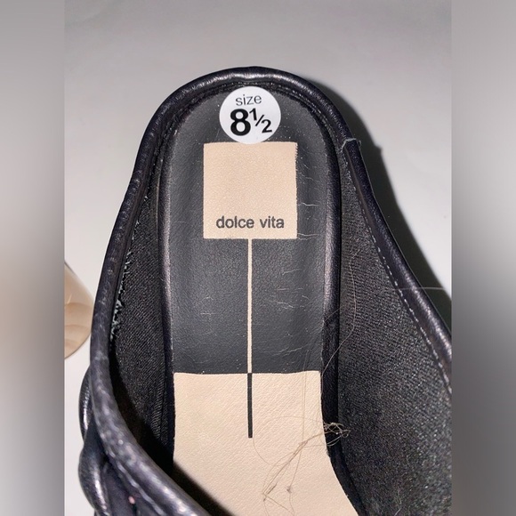 Dolce Vita Hila Leather Suede‎ Block Mule Upper Braided Heel Clogs Women 9M NWOB - Picture 8 of 8